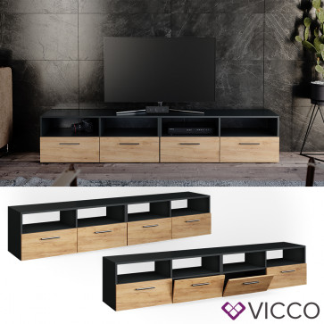 Vicco Lowboard Fernsehschrank Sideboard Diego TV-Fernsehtisch ANT/Goldkraft