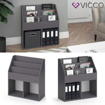Vicco Bücherregal Aufbewahrungsregal Regal Luigi Grau Würfelregal Büroablage