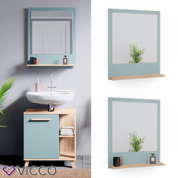 Vicco Badspiegel Wandspiegel Spiegel Ciro Sonoma/Blau Badezimmer Ablage Regal
