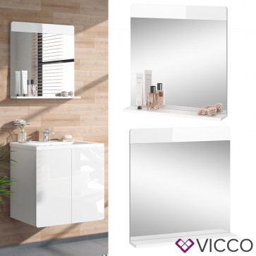 Vicco Badspiegel Wandspiegel Badezimmerspiegel Izan Weiß Badmöbel Ablage HGL