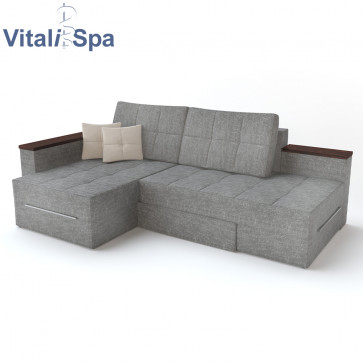 VitaliSpa Ecksofa 3 Funktionen Grau Links