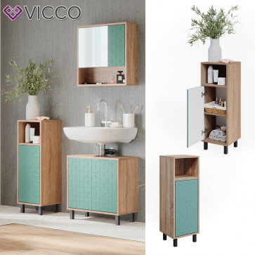 Vicco Badschrank Agasta 30cm, schmaler Schrank für Badezimmer in sonoma