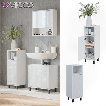 Vicco Badschrank Agasta 30cm, schmaler Schrank für Badezimmer in weiß