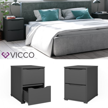 Vicco Kommode Nachtschrank Nachttisch Ruben Anthrazit Schublade Schlafzimmer