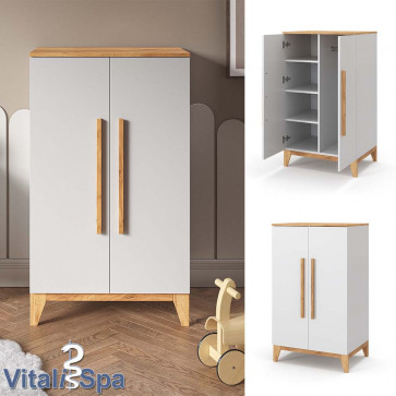 VitaliSpa Kleiderschrank Malia 120x70cm weiß, Schrank für Kinderzimmer, 4 Fächer