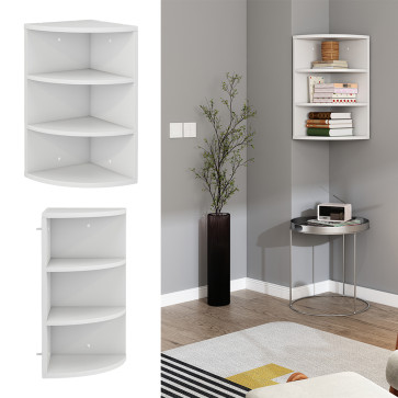 Vicco Eckregal Fabienne, 60 x 30 cm, Weiß, hängendes Bücherregal mit 3 Fächern