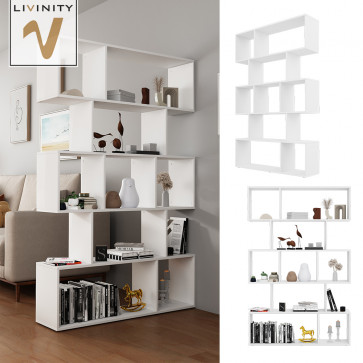 Livinity Raumteiler Aramis Weiß 106 x 161,5 cm, Standregal, Stufenregal stehend
