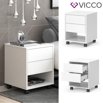 Vicco Hocker mit Schublade Jons, 37 x 37 cm, Weiß, Sitzhocker, Stauraum, Büromöbel