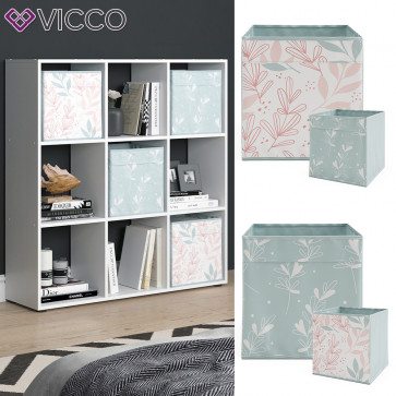 Vicco Raumteiler Würfelregal Standregal Nove Weiß Faltbox Wohnzimmer Regal 104x108 cm modern Ablage 9 Fächer Dekoregal Ordnerregal Aufbewahrung