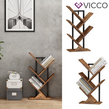 Vicco Bücherregal Fyrk Antikholz Schwarz 34 x 71 cm