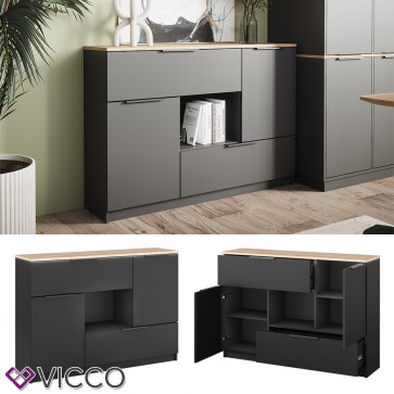 Vicco Sideboard Betti Anthrazit Sonoma 120 x 84 cm 2 Türen 2 Schubladen 1 Fach