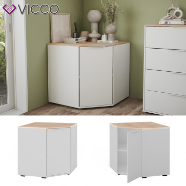 Vicco Eckkommode Betti Weiß Sonoma 78 x 78 cm Wohnzimmer 1 Tür