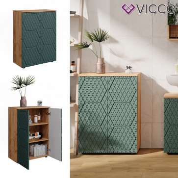 Vicco Badschrank Irma Eiche Grün 60 x 81 cm Badezimmer