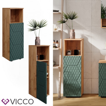 Vicco Midischrank Irma Eiche Grün 30 x 95 cm Badezimmer