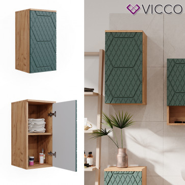 Vicco Hängeschrank Irma Eiche Grün 30 x 59 cm 2 Fächer Badezimmer