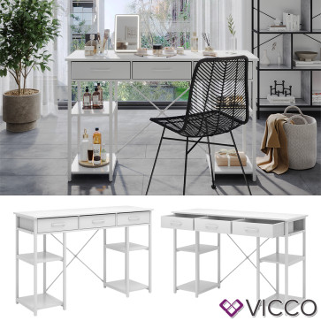 Vicco Schminktisch Chino Weiß 120 cm mit 3 Schubladen