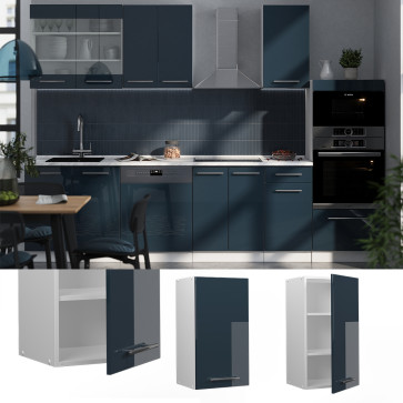 Vicco Hängeschrank Fame-Line Weiß Dunkelblau Hochglanz 40 cm