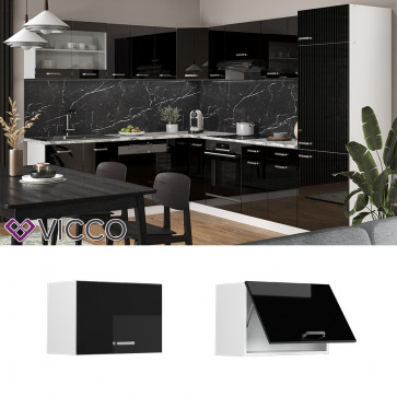 Vicco Hängeschrank flach Küchenschrank R-Line Solid Weiß Schwarz 60 cm modern