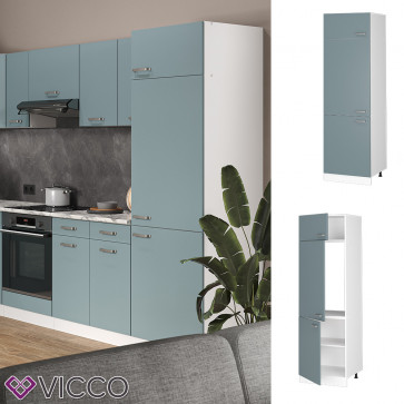Vicco Kühlumbauschrank Küchenschrank R-Line Solid Weiß Blau Grau 60 cm modern