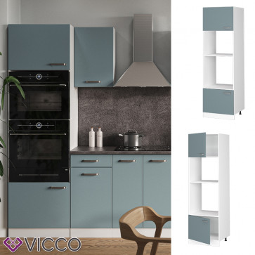 Vicco Mikrowellenschrank Küchenschrank R-Line Solid Weiß Blau Grau 60 cm modern