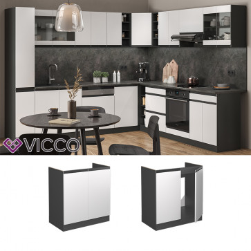Vicco Spülenunterschrank Küchenschrank Küchenmöbel R-Line J-Shape Anthrazit Weiß 80 cm modern