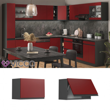 Vicco Hängeschrank flach Küchenschrank Küchenmöbel R-Line J-Shape Anthrazit Rot 60 cm modern