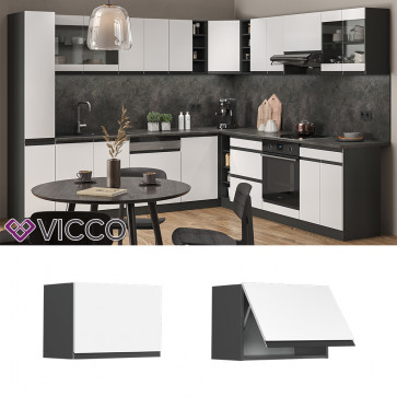 Vicco Hängeschrank flach Küchenschrank Küchenmöbel R-Line J-Shape Anthrazit Weiß 60 cm modern