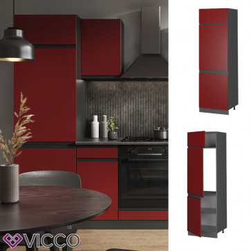 Vicco Kühlumbauschrank Küchenschrank Küchenmöbel R-Line J-Shape Anthrazit Rot 60 cm modern