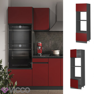 Vicco Mikrowellenschrank Küchenschrank Küchenmöbel R-Line J-Shape Anthrazit Rot 60 cm modern