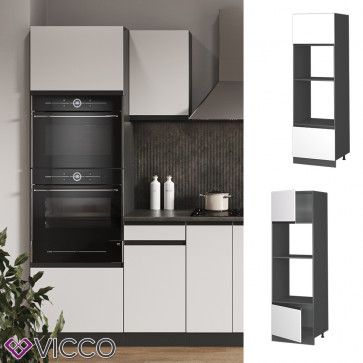 Vicco Mikrowellenschrank Küchenschrank Küchenmöbel R-Line J-Shape Anthrazit Weiß 60 cm modern