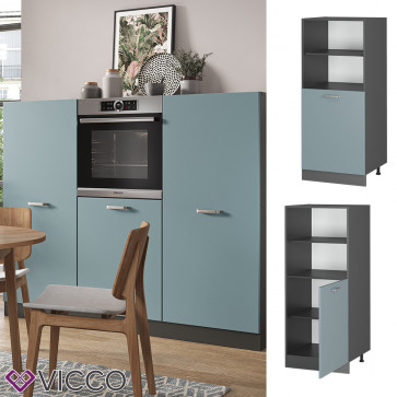Vicco Vorratsschrank Küchenschrank R-Line Solid Anthrazit Blau Grau 60 cm modern kleine Tür