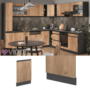 Vicco Geschirrspülerblende Küchenschrank Küchenmöbel R-Line J-Shape Anthrazit Eiche 45 cm modern