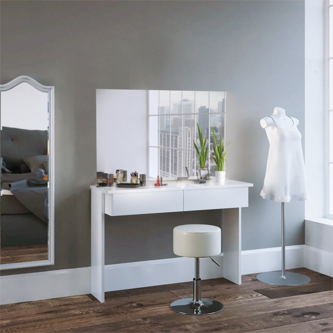 Schminktisch Mit Spiegel Azur Weiss Mit Hocker