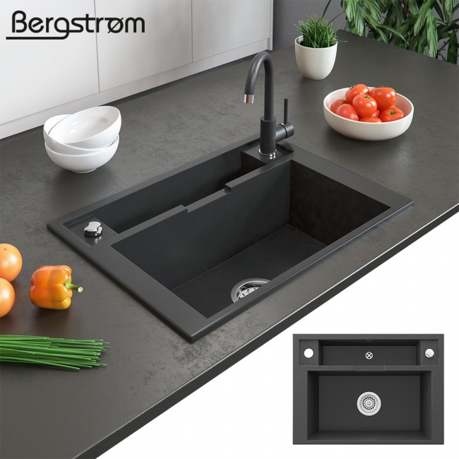 Bergstrom Granit Spule Aufsatzspule 660 X 480 Mm Schwarz