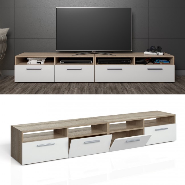 Vicco Lowboard Set Diego 190 Cm Eiche Sonoma 15cm central shelves internal space: vicco lowboard set diego 190 cm eiche sonoma