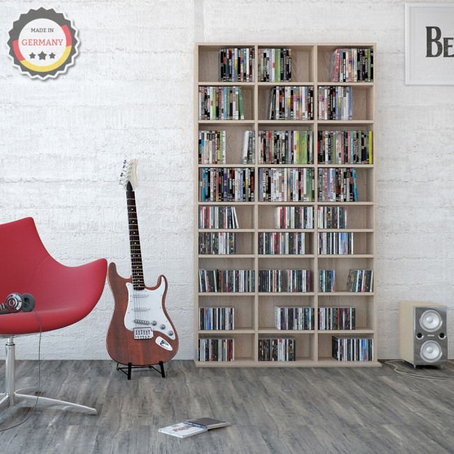 Vicco Cd Wandregal Jukebox 180 Cm Eiche Sonoma Dieses regal für cds überzeugt durch preis und qualität. vicco cd dvd regal wandregal jukebox 180 cm eiche sonoma