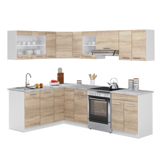 EckKüche 250cm Sonoma Eiche RLine