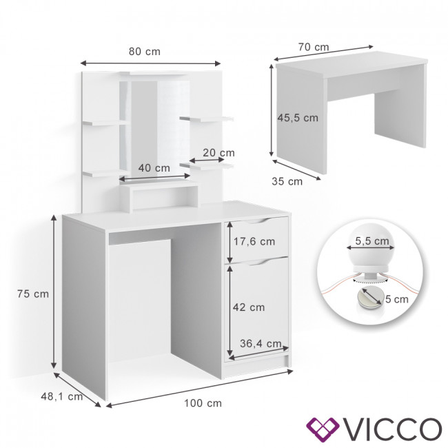 VICCO Schminktisch RUBEN klein