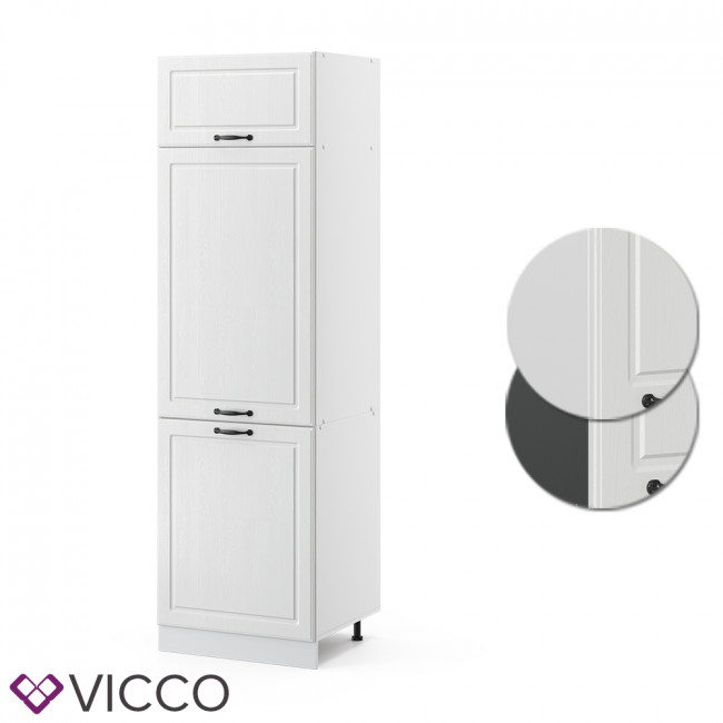 Vicco Kühlumbauschrank 60 cm Weiß Küchenzeile R-Line Unterschrank Küchenschrank