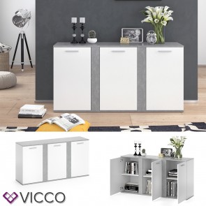 Vicco Sideboard NOVELLI weiß beton