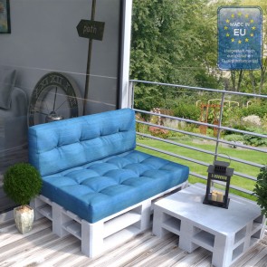Palettenkissen Set Sitz+ Rückenkissen+ Paletten Blau