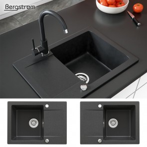 Bergstroem Granitspüle 420 x 580 mm Schwarz Verbundwerkstoff 