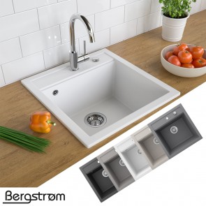 Bergström Granit Spüle Küchenspüle Einbauspüle Spülbecken 490x500mm