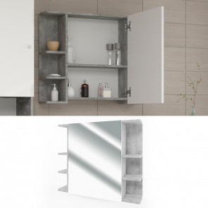 VICCO Spiegelschrank FYNN 80 x 64 cm Grau Beton