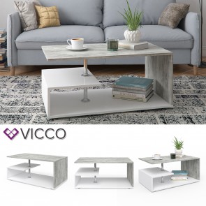 VICCO Couchtisch GUILLERMO Weiß Beton