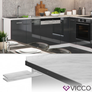Vicco Küchenarbeitsplatte R-Line Marmor Weiß 160 cm