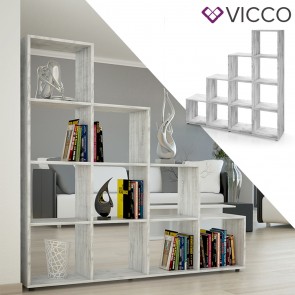 Vicco Treppenregal mit 10 Fächern Beton