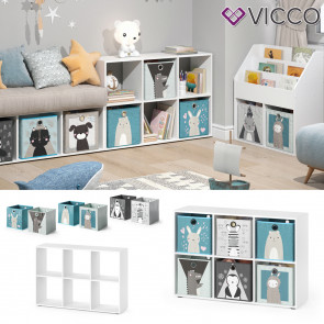 Vicco Kinderregal 6 Fächer inklusive Kinder Faltboxen