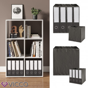 Vicco Raumteiler Würfelregal Standregal Weiß Faltbox Wohnzimmer Regal 70x110 cm modern Ablage 6 Fächer Dekoregal Ordnerregal Aufbewahrung