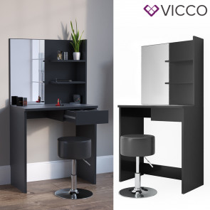 Vicco Schminktisch Dekos Schwarz inklusive Hocker